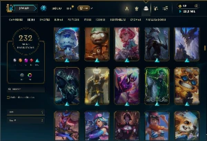 Bronze 4 com TODOS os champs e 232 Skins ( Nivel 605 ) - League of Legends LOL