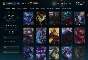 Bronze 4 com TODOS os champs e 232 Skins ( Nivel 605 ) - League of Legends LOL