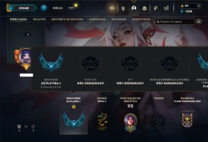 Platina 1 com 60 Champs e 50 Skins + 3 Espolios - League of Legends LOL