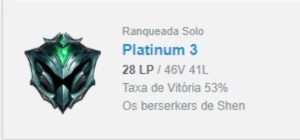 Contas Platinas - League of Legends LOL