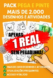 🎨✨ Pack Pega e Pinte – Mais de 2.000 Desenhos e Atividades!