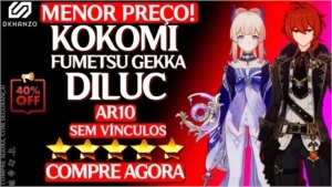 Genshin Impact conta Kokomi+Fumetsu Gekka+DILUC AR10