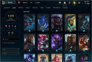 CONTA 109 SKINS + 7 ESPÓLIOS DE SKINS - League of Legends LOL