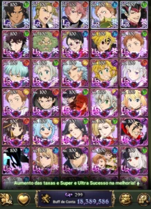 CONTA END-GAME - 18KK BOX CC + COLABS + MUITOS RECURSOS - Seven Deadly Sins