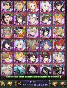 CONTA END-GAME - 18KK BOX CC + COLABS + MUITOS RECURSOS - Seven Deadly Sins