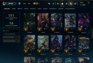 Unranked com 60 Champs e 35 Skins - League of Legends LOL
