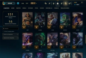 Unranked com 60 Champs e 35 Skins - League of Legends LOL