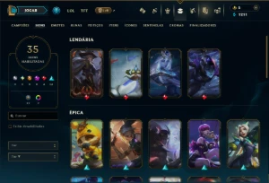 Unranked com 60 Champs e 35 Skins - League of Legends LOL