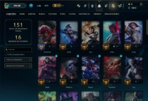 Unranked com 60 Champs e 35 Skins - League of Legends LOL