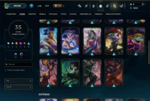 Unranked com 60 Champs e 35 Skins - League of Legends LOL