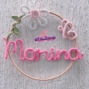 Porta Maternidade Margarida Personalizada em Tricotin - Artesanato e Personalizados