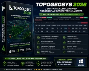 TopoGeoSys 2026 - Software Topografia c/ Georreferenciamento - Softwares e Licenças