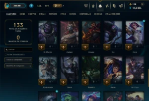 Prata 2 com 50 Champs e 16 Skins - League of Legends LOL