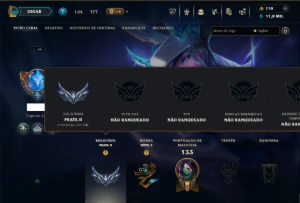 Prata 2 com 50 Champs e 16 Skins - League of Legends LOL