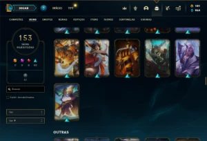 Conta bronze 1 com TODOS os champs e 153 Skins - League of Legends LOL