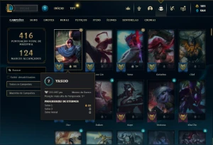 Conta bronze 1 com TODOS os champs e 153 Skins - League of Legends LOL