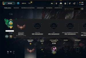 Conta bronze 1 com TODOS os champs e 153 Skins - League of Legends LOL