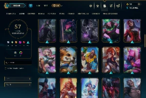 Platina 4 com TODOS os Champs e 57 Skins - League of Legends LOL