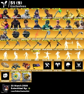 Ikonik,Minty,Glow,Rogue Spider, Swtog,Reflex, Travis,Psycho, - Fortnite