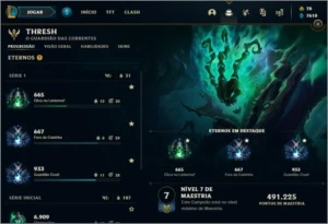 Conta do Lol nível 260, prata III com 47 skins - League of Legends