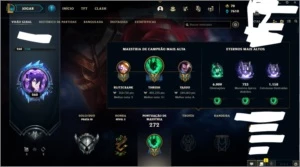 Conta do Lol nível 260, prata III com 47 skins - League of Legends