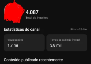 Canal Youtube 4K Inscritos Shorts