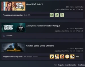 Conta Steam com CGO prime e GTA V - Counter Strike CS