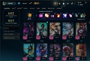 Unranked com TODOS os champs e 234 Skins ( SUP / MID ) - League of Legends LOL