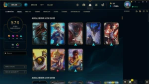 Conta League of Legends com mais de 500 skins LOL