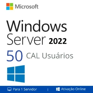 50 CAL de Usuário Acesso Remoto Windows Server 2022 - Softwares and Licenses