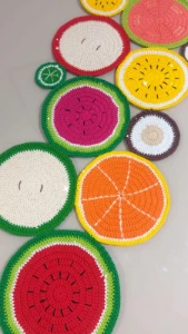 Trilho de Mesa Crochê Frutinhas