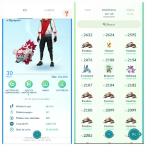 Conta Pokemon Go nível 30 - Time Azul - Pokémon
