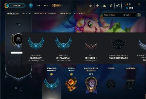 Conta Platina 4 com 40 campeões e 11 skins