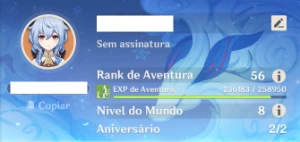 Conta Quase Ar57 - 18 T5 Bem Buildada E Forte (Muito Mapa A - Genshin Impact