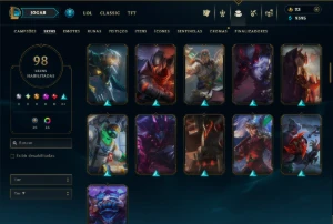 Bronze 4 com TODOS os Champs e 98 Skins (Mais de 300 Jogos) - League of Legends LOL