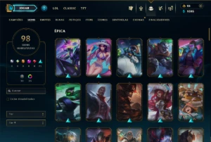 Bronze 4 com TODOS os Champs e 98 Skins (Mais de 300 Jogos) - League of Legends LOL