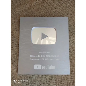 Youtube Placa 100K ( Personalizada ) - Produtos Físicos