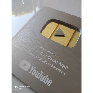 Youtube Placa 100K ( Personalizada ) - Produtos Físicos