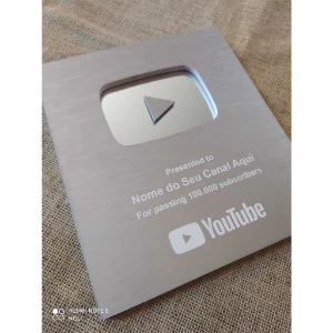 Youtube Placa 100K ( Personalizada ) - Produtos Físicos