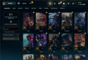 Mestre com 25 Champs e 13 Fragmentos de Skins - League of Legends LOL