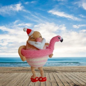 Papai Noel e Mamae Noel de férias Bichinhos de Croche (cada) - Artesanato e Personalizados