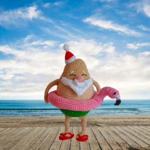 Papai Noel e Mamae Noel de férias Bichinhos de Croche (cada) - Artesanato e Personalizados