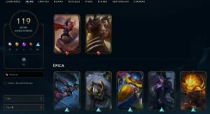 Conta League of Legends Full Acesso - 151 Champs e 119 Skins LOL