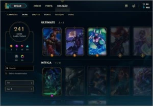 CONTA COM TODOS CAMPEOES E 241SKINS. - League of Legends LOL