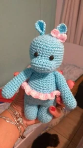 Amigurumi Hipopótamo Bailarina - Artesanato e Personalizados