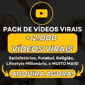 Pack de Vídeos Virais Mão de Midas - + 2.000 Vídeos Virais