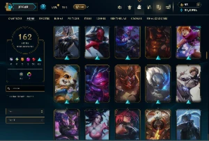Bronze 4 com TODOS os Champs e 162 Skins ( MID / ADC / JG ) - League of Legends LOL