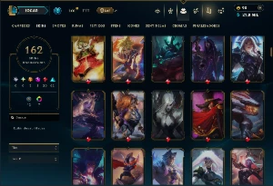 Bronze 4 com TODOS os Champs e 162 Skins ( MID / ADC / JG ) - League of Legends LOL
