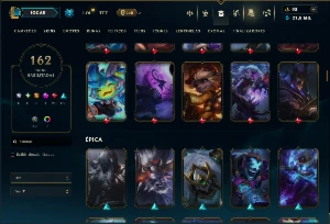 Bronze 4 com TODOS os Champs e 162 Skins ( MID / ADC / JG ) - League of Legends LOL