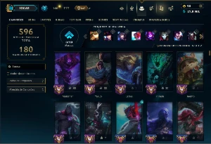 Bronze 4 com TODOS os Champs e 162 Skins ( MID / ADC / JG ) - League of Legends LOL